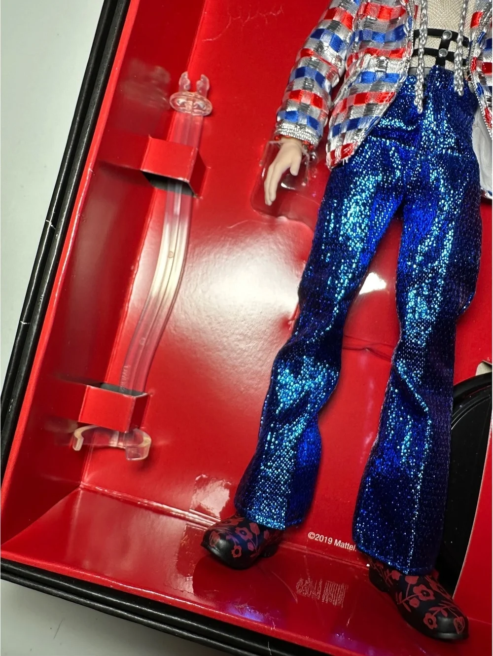BTS 2019 Collectible Doll with Stand - Blue Sequin Pants and Multicolor Jacket
